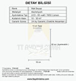 TT331-TPL-BY TT Aydınlatma Mat Beyaz Tek Toplu 3 Renk Modüllü Ledli Avize