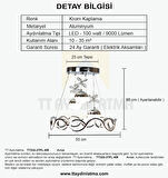 TT335-3TPL-KR TT Aydınlatma Krom Kaplama 3 Toplu 3 Renk Modüllü Led Avize