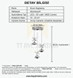 TT063-3-SPT-KR TT Aydınlatma Kelebek Toplu-Spotlu Krom 3 lü 3 Renk Modüllü Ledli Avize