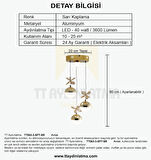TT063-3-SPT-SR TT Aydınlatma Kelebek Toplu-Spotlu Sarı 3 lü 3 Renk Modüllü Ledli Avize