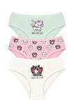 Öts Kız Çocuk Külot 3'lü Baskılı (%96 Pamuk - %4 Elastan)