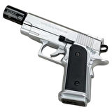 Dan Wesson 10mm Minyatür Tabanca Metal Doldurulabilir Torch Çakmak Gümüş