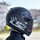 Ls2 Rapid 2 Clawn Full Face Motosiklet Kaskı Şeffaf + Siyah Vizörlü