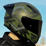 Ls2 Rapid 2 Thunder Birds Race Full Face Motosiklet Kaskı Yarış Spoiler +  Siyah Vizörlü