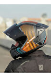 Rapid 2 Extra Race Full Face Motosiklet Kaskı Yarış Spoiler +  Siyah Vizörlü