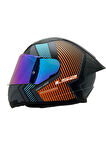 Rapid 2 Extra Race Full Face Motosiklet Kaskı Yarış Spoiler +  Şeffaf + Gökkuşağı Vizörlü