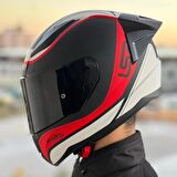 Ls2 Rapid Deeper Race Full Face Motosiklet Kaskı Yarış Spoiler + Siyah Vizör