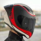 Ls2 Rapid Deeper Race Full Face Motosiklet Kaskı Yarış Spoiler + Siyah Vizör