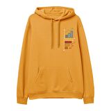Down Up Baskılı Hoodie-Portakal
