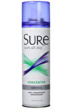 Sure Unscented  Aerosol Anti-Perspirant (48hr) Kokusuz Deodorant 6 oz. 177ml