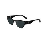 Calvin Klein Jeans CKJ 24207S 001 58 Unisex Geometrik Siyah Metal Güneş Gözlüğü