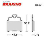 YARI METALİK ÖN FREN BALATASI / SYM / JOYMAX 250İ / 250cc / ÖN  / 2014-2015-2016