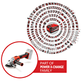 Einhell Professional Akülü Avuç Taşlama AXXIO 18/125 Q LiSolo Power X-Change (18 V, 700 W, 125 mm disk Ø, 33 mm kesme derinliği, kömürsüz, Quick-Fix oluk, kesme diski ve akü dahil değildir)