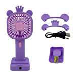 Şarj Edilebilir Fanlı Kulaklı Taçlı Kalemtıraşlı Telefon Tutuculu Vantilatör - Mavi