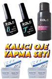 Kalıcı Oje Yapma Seti 20 Parça Nude Serisi Top Base Top Coat Solüsyon Kronk Törpü Uv Led Seti