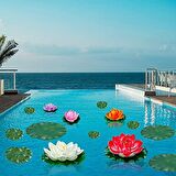 Yapay Çiçek Nilüfer Köpük Lotus Havuz Ve Akvaryum Dekoru 6ADET