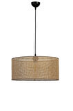 ÖRGÜLÜ RATTAN ABAJURLU TEKLİ SARKIT AVİZE