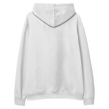 Fish  Baskılı Beyaz Hoodie