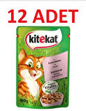 Kitekat  Pouch Somonlu  Yetişkin Kediler için Yaş Mama 85 gr. X 12 Adet