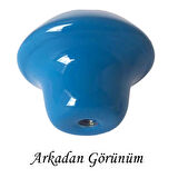 Mavi Noktalı Mantar Düğme Kulp Çocuk Bebek Mobilya Çekmece Dolap Kapak Kulbu Metal Kulp Aksesuarları Vidalı