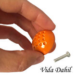 Turuncu Noktalı Mantar Düğme Kulp Çocuk Bebek Mobilya Çekmece Dolap Kapak Kulbu Metal Kulp Aksesuarları Vidalı