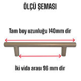 Boy Kulp Saten 96 mm Kulp Mobilya Mutfak Dolabı Çekmece Dolap Kapak Kulpu Kulbu Metal Kulpları