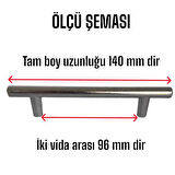 Boy Kulp Krom 96 mm Kulp Mobilya Mutfak Dolabı Çekmece Dolap Kapak Kulpu Kulbu Metal Kulpları