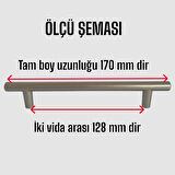 Boy Kulp Saten 128 mm Kulp Mobilya Mutfak Dolabı Çekmece Dolap Kapak Kulpu Kulbu Metal Kulpları