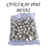 Çivili Raf Pimi Duvar Dolap Mobilya Pimi Sert Plastik Raf Tutucu Beyaz 100 Adet Tekli (1 PAKET)