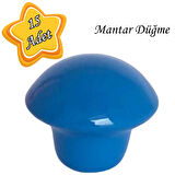 15 Adet Mavi Mantar Düğme Kulp Çocuk Bebek Mobilya Çekmece Dolap Kapak Kulbu Metal Kulp Aksesuarları Vidalı