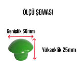 3 Adet Yeşil Mantar Düğme Kulp Çocuk Bebek Mobilya Çekmece Dolap Kapak Kulbu Metal Kulp Aksesuarları Vidalı