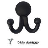 4 Adet Karagül Siyah Askı Askılık Vestiyer Banyo Dolap Elbise Askısı Sert Plastik 