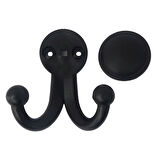 4 Adet Karagül Siyah Askı Askılık Vestiyer Banyo Dolap Elbise Askısı Sert Plastik 