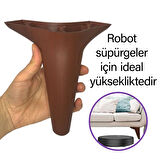 4 Adet Zelve 15 cm Ceviz Ahşap Desenli Lüx Mobilya Kanepe Sehpa Ünite Koltuk Ayağı Baza Ayak 