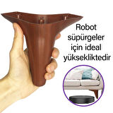 Zelve 12 cm Ceviz Ahşap Desenli Lüx Mobilya Kanepe Sehpa Ünite Koltuk Ayağı Baza Ayak 
