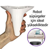 4 Adet Zelve 12 cm Beyaz Lüx Mobilya Kanepe Sehpa Ünite Koltuk Ayağı Baza Ayak 