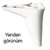 8 Adet Zelve 12 cm Beyaz Lüx Mobilya Kanepe Sehpa Ünite Koltuk Ayağı Baza Ayak 