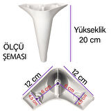 Zelve 20 cm Beyaz Lüx Mobilya Kanepe Sehpa Ünite Koltuk Ayağı Baza Ayak 