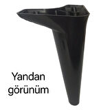 4 Adet Zelve 20 cm Siyah Lüx Mobilya Kanepe Sehpa Ünite Koltuk Ayağı Baza Ayak 