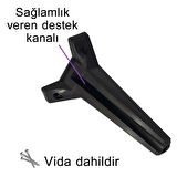 4 Adet Serdivan 20 cm Siyah Lüx Mobilya Kanepe Sehpa Ünite Koltuk Ayağı Baza Ayak 