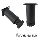 Metal Ayarlanabilir 10 cm Siyah Destek Ayağı Mobilya Kanepe Baza Koltuk Dolap Sehpa TV Ünitesi Ayağı