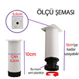 2 Adet Metal Ayarlanabilir 10 cm Beyaz Destek Ayağı Mobilya Kanepe Baza Koltuk Dolap Sehpa TV Ünitesi Ayağı