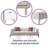 Silindir Destek Ayağı 12 cm Beyaz Gizli Ayak M8 Civatalı İncediş Mobilya Kanepe Baza Koltuk