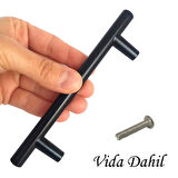 4 Adet Boy Kulp Mat Siyah 96 mm Kulp Mobilya Mutfak Dolabı Çekmece Dolap Kapak Kulpu Kulbu Metal Kulpları