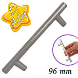 12 Adet Boy Kulp Mat Krom 96 mm Kulp Mobilya Mutfak Dolabı Çekmece Dolap Kapak Kulpu Kulbu Metal Kulpları