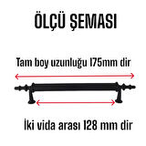 5 Adet Erciyes kulp Siyah 128 mm Kulp Mobilya Mutfak Dolabı Çekmece Dolap Kapak Kulpu Kulbu Metal Kulpları
