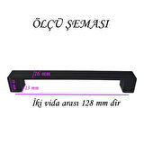 4 Adet Bihter Düz Kulp 128 mm Siyah Mutfak Kulpu Çekmece Dolap Kapak Kulbu Metal  Mobilya Dolabı K.