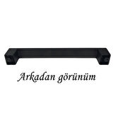 4 Adet Bihter Düz Kulp 128 mm Siyah Mutfak Kulpu Çekmece Dolap Kapak Kulbu Metal  Mobilya Dolabı K.