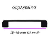 12 Adet Oval Marmara Kulp 128 mm Siyah Mutfak Kulpu Çekmece Dolap Kapak Kulbu Metal  Mobilya Dolabı