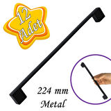 12 Adet Marmara Kulp 224 mm Siyah Mutfak Kulpu Çekmece Dolap Kapak Kulbu Metal  Mobilya Dolabı Kulp